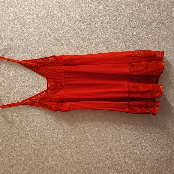 Lingerie 2 Piece Plus XXL Wine Floral Lace Spaghetti Straps Slip & Thong B3 X P - Picture 2 of 13